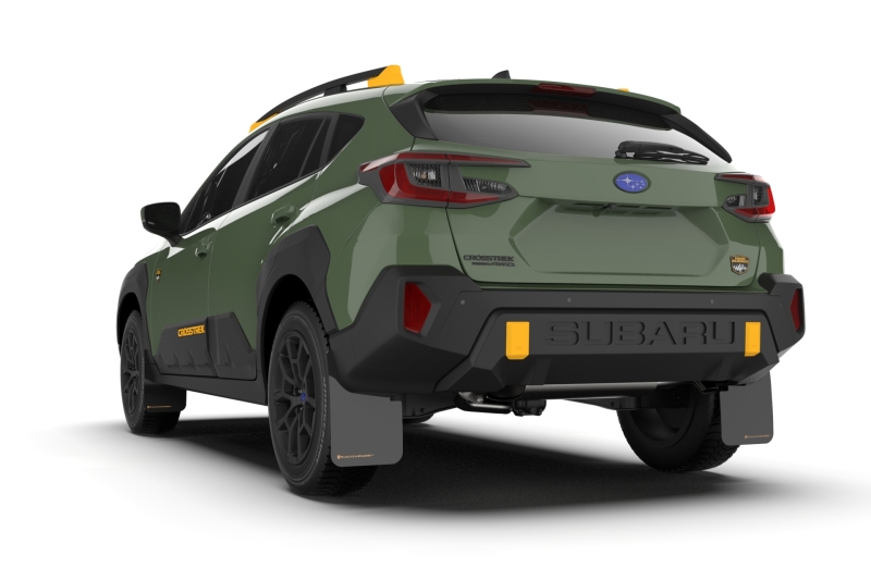 Subaru XV Crosstrek Mud Flaps - Front + Rear - Rally Armor - UR Black with White Logo - Black - `24-`25